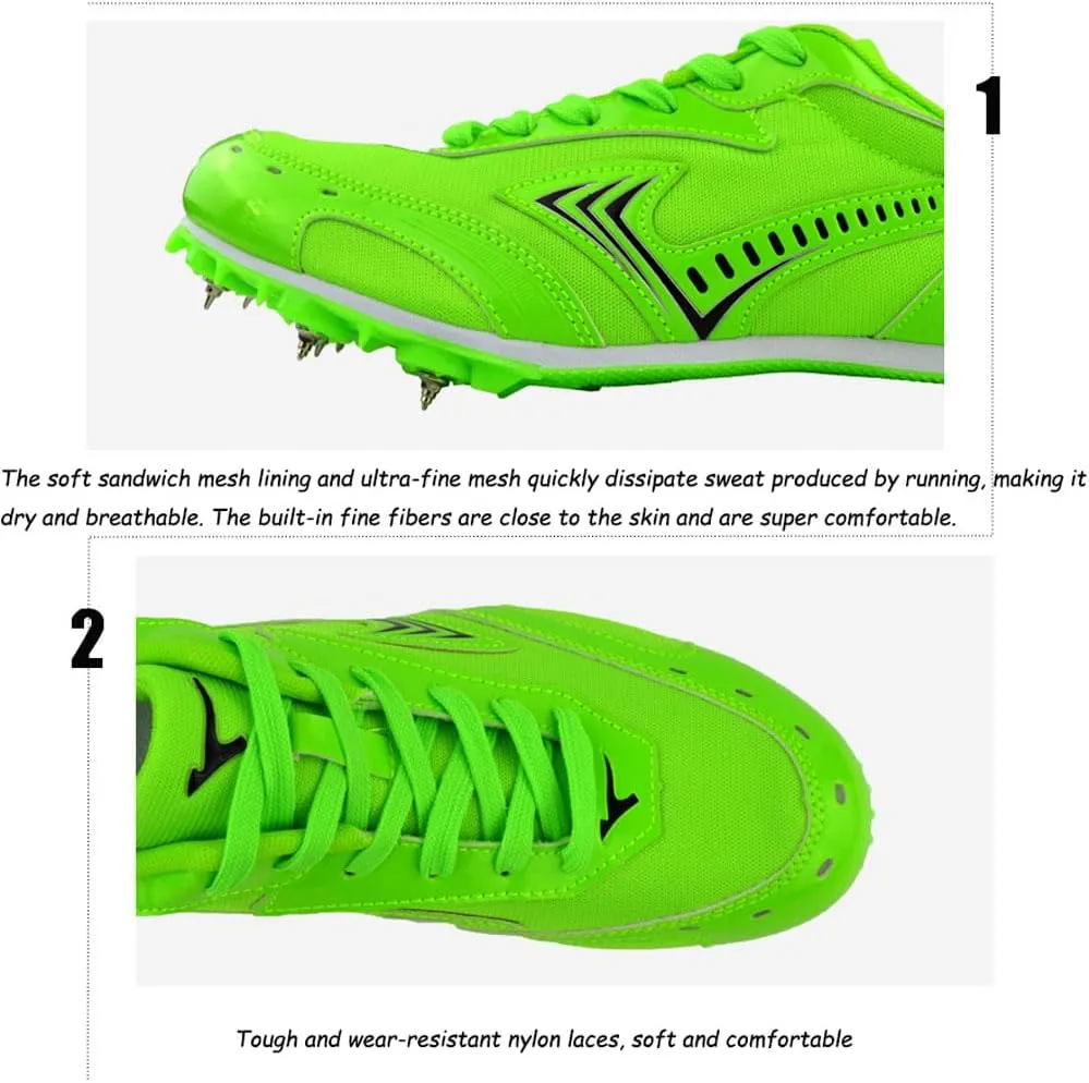 Adult Sprint Spikes Shoes Athletic Spikes Shoes 7 Nails Breathable Anti-Slip Running Trainers Mesh Lightweight Unisex for Men Women, Track & Field, competitions, Long Jump, high Jump, 35-45 EU