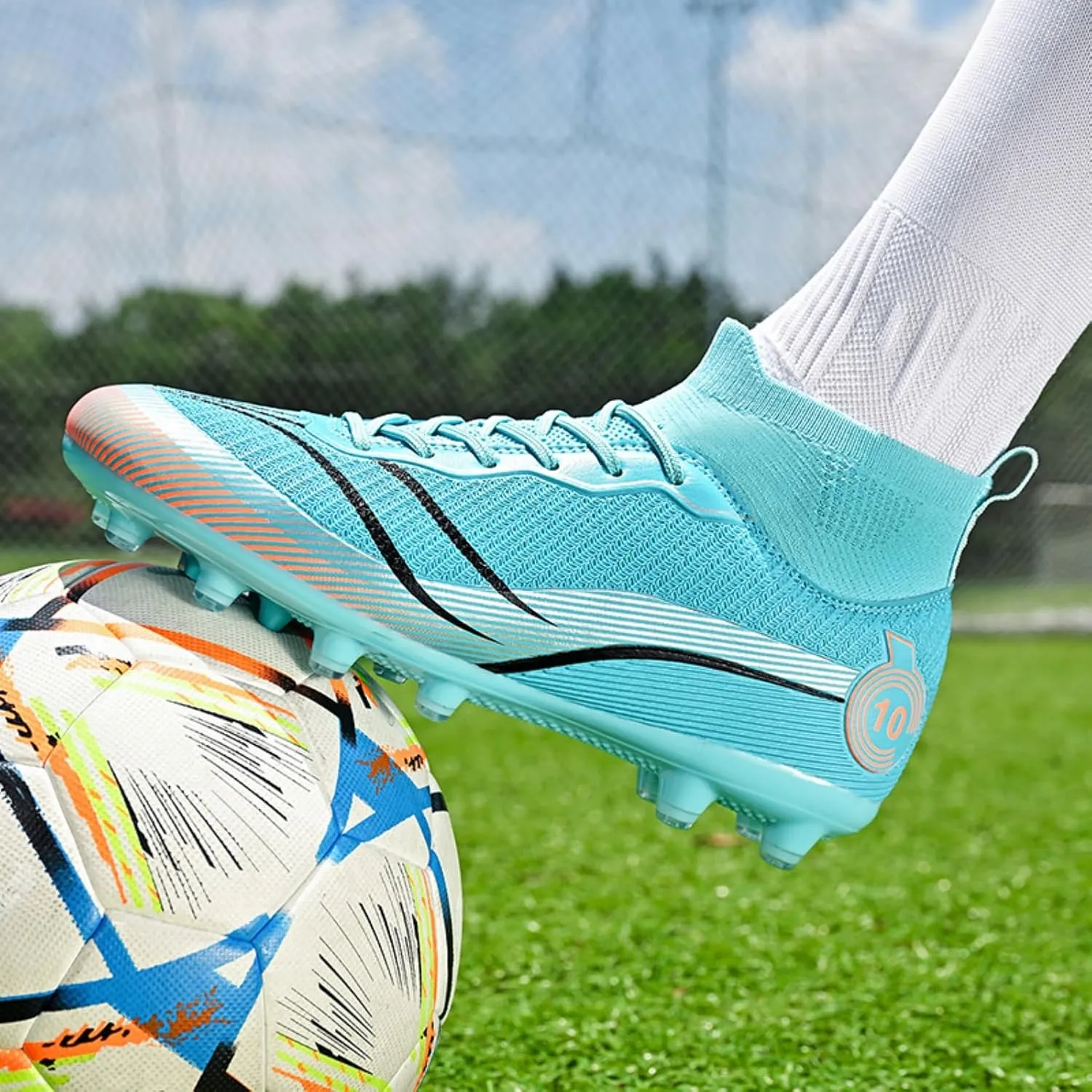 AMZ BSHIDA Soccer Cleats for Mens Turf Soccer Shoes Indoor Football Training Sneaker Size 6.5-11.5