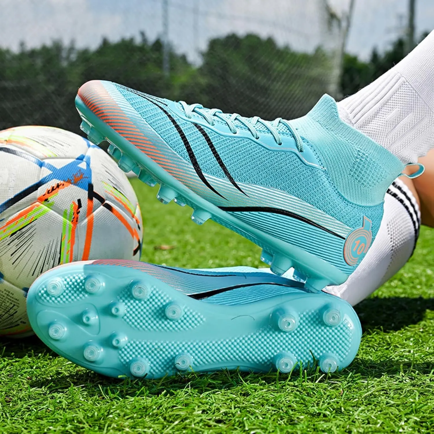 AMZ BSHIDA Soccer Cleats for Mens Turf Soccer Shoes Indoor Football Training Sneaker Size 6.5-11.5