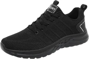 Arch Support Walking Shoes for Men Lightweight Breathable Walking Shoe Gym Tennis Soft Flat Soled Elderly Shoes
