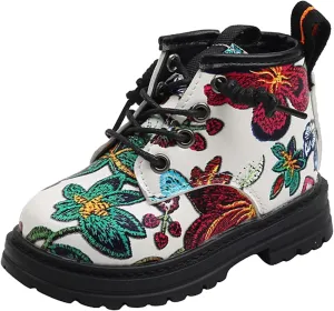 Boy's Girl's Boots Bright Color Toddler Kids Ankle Boots Waterproof Lace Up Casual Outdoor Hiking Ankle Boots