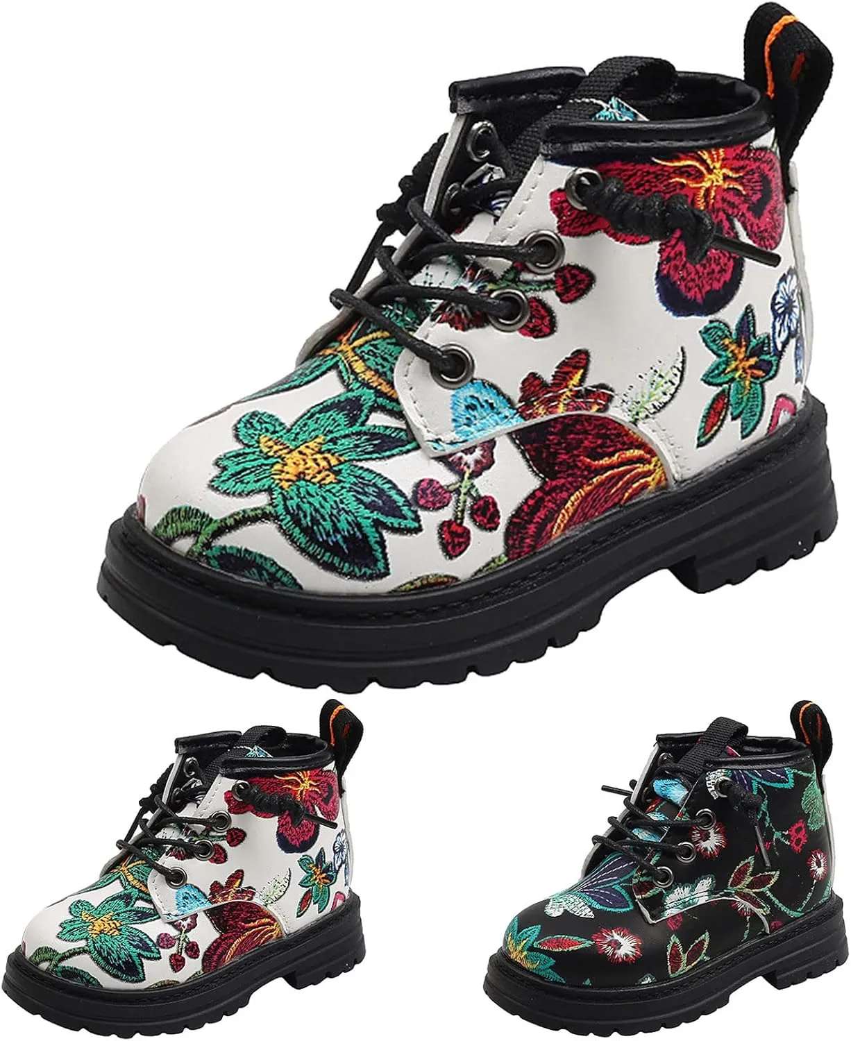 Boy's Girl's Boots Bright Color Toddler Kids Ankle Boots Waterproof Lace Up Casual Outdoor Hiking Ankle Boots