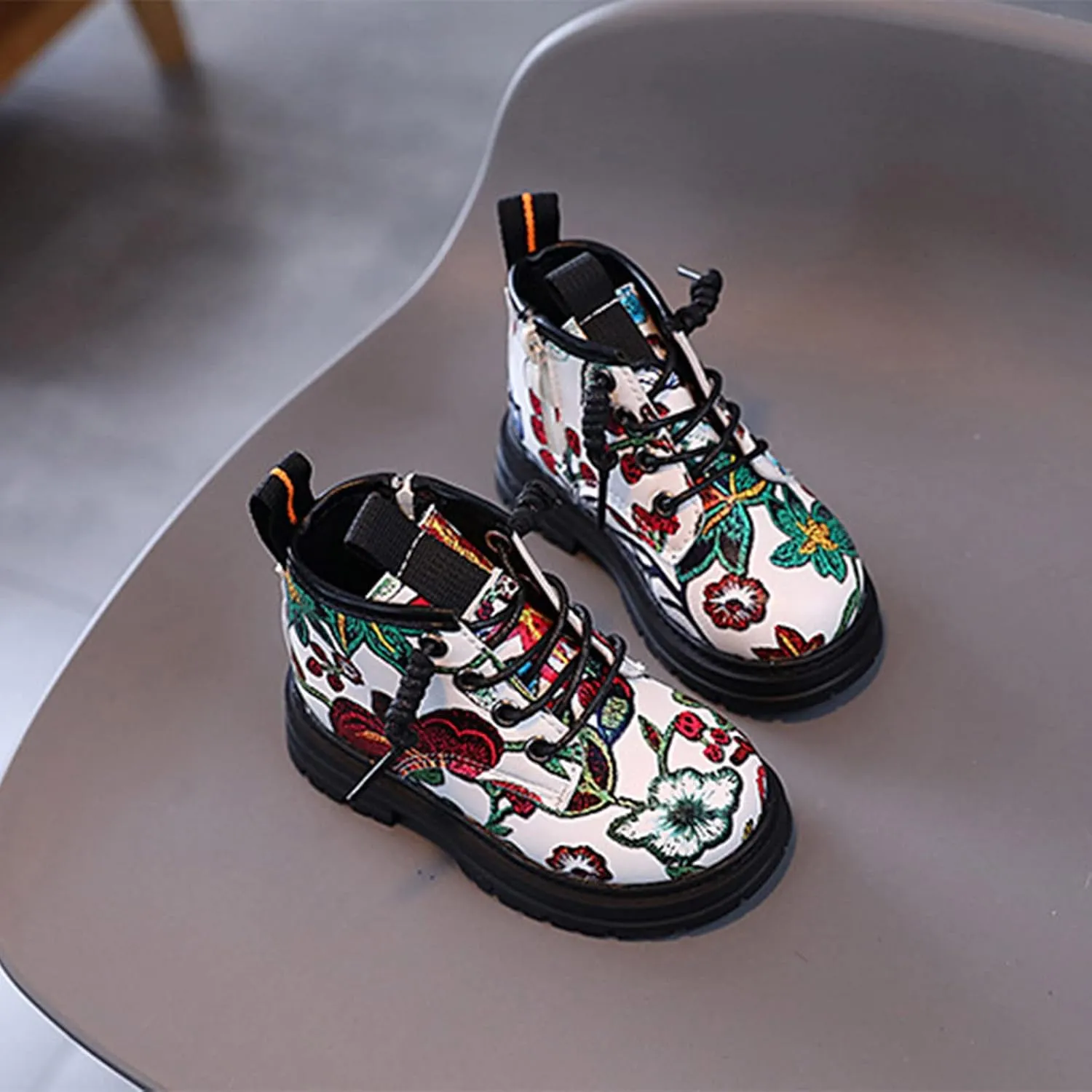 Boy's Girl's Boots Bright Color Toddler Kids Ankle Boots Waterproof Lace Up Casual Outdoor Hiking Ankle Boots