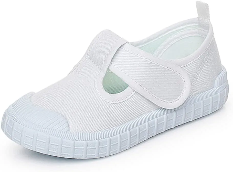 Boy's Girl's Classic Canvas T-Strap Fashion Sneaker Skate Tennis Shoes