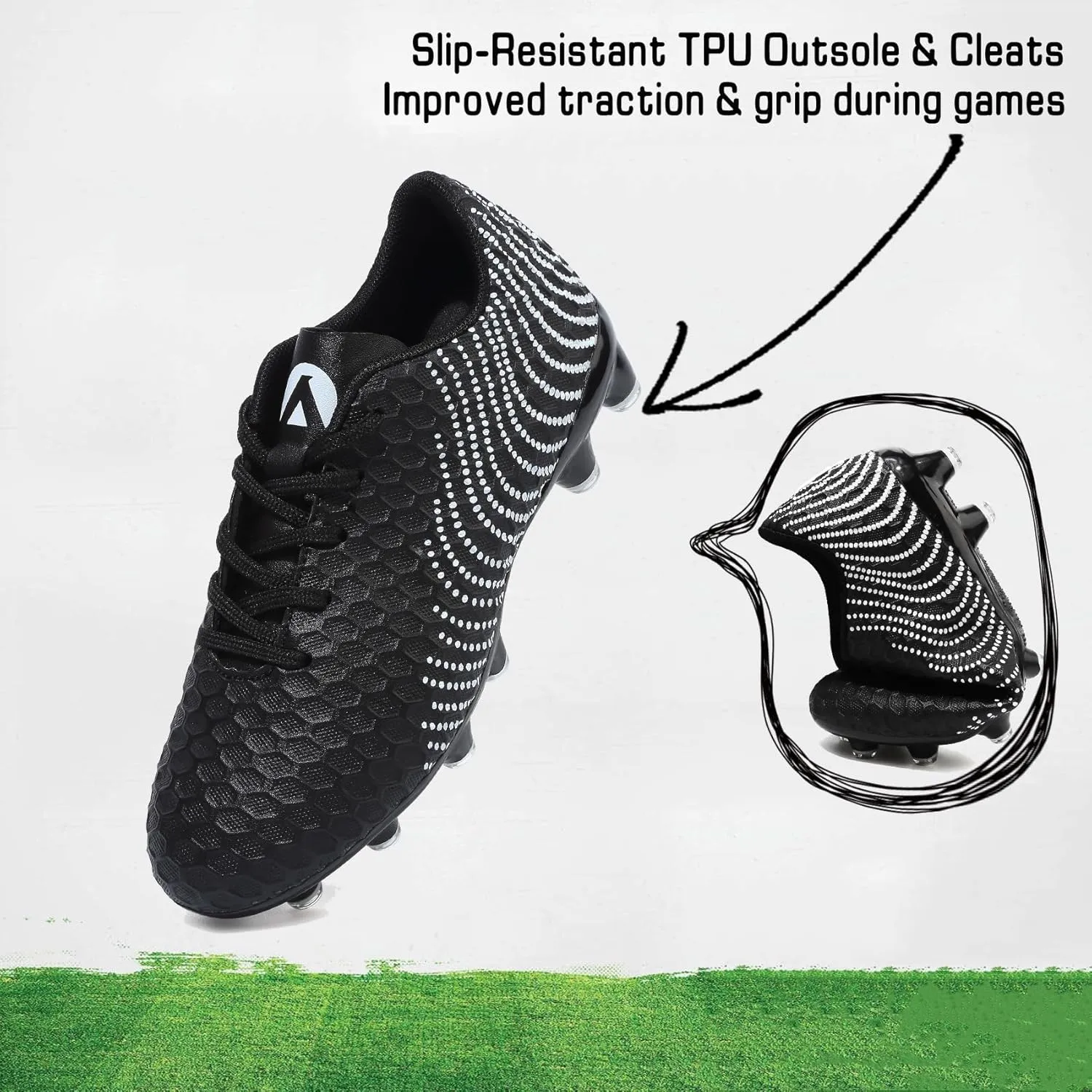 Boys Girls Soccer Cleats Kids Youth Firm Groud Soccer Shoes Athletic Outdoor Trainning Football Shoes Cleats