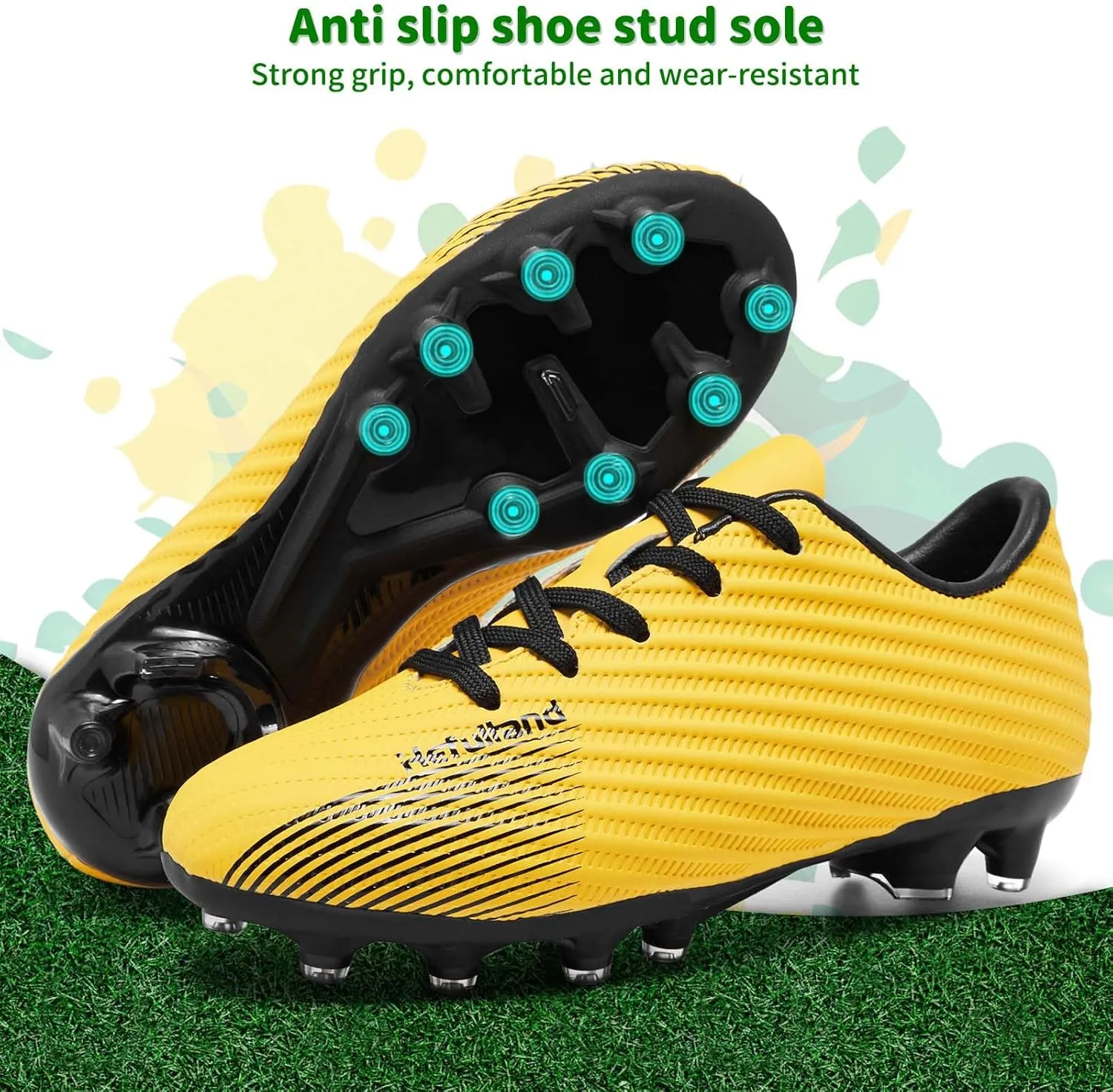 Boys Girls Soccer Cleats Youth Firm Groud Soccer Shoes Athletic Outdoor Training Football Cleats for Little/Big Kids