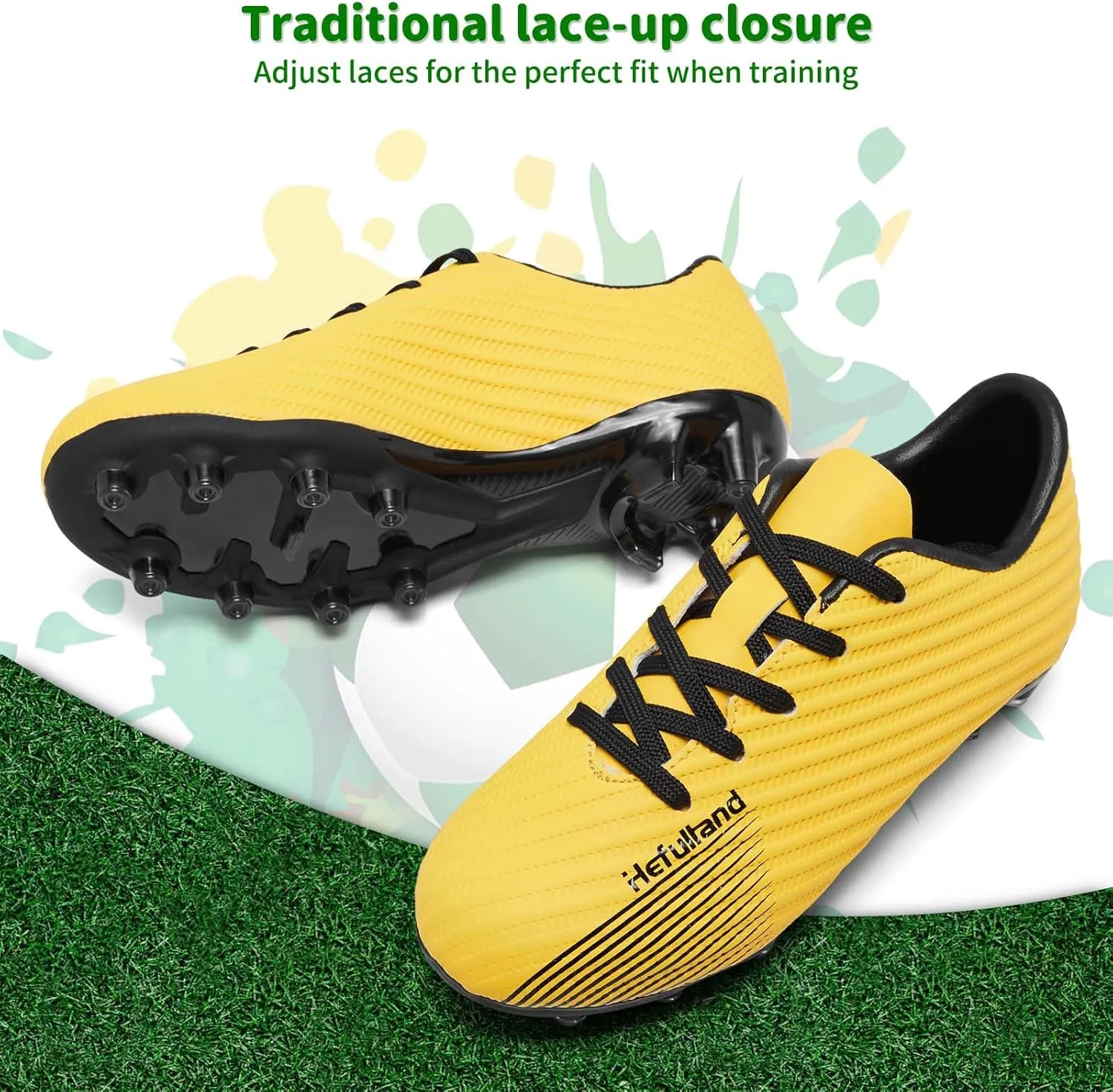 Boys Girls Soccer Cleats Youth Firm Groud Soccer Shoes Athletic Outdoor Training Football Cleats for Little/Big Kids