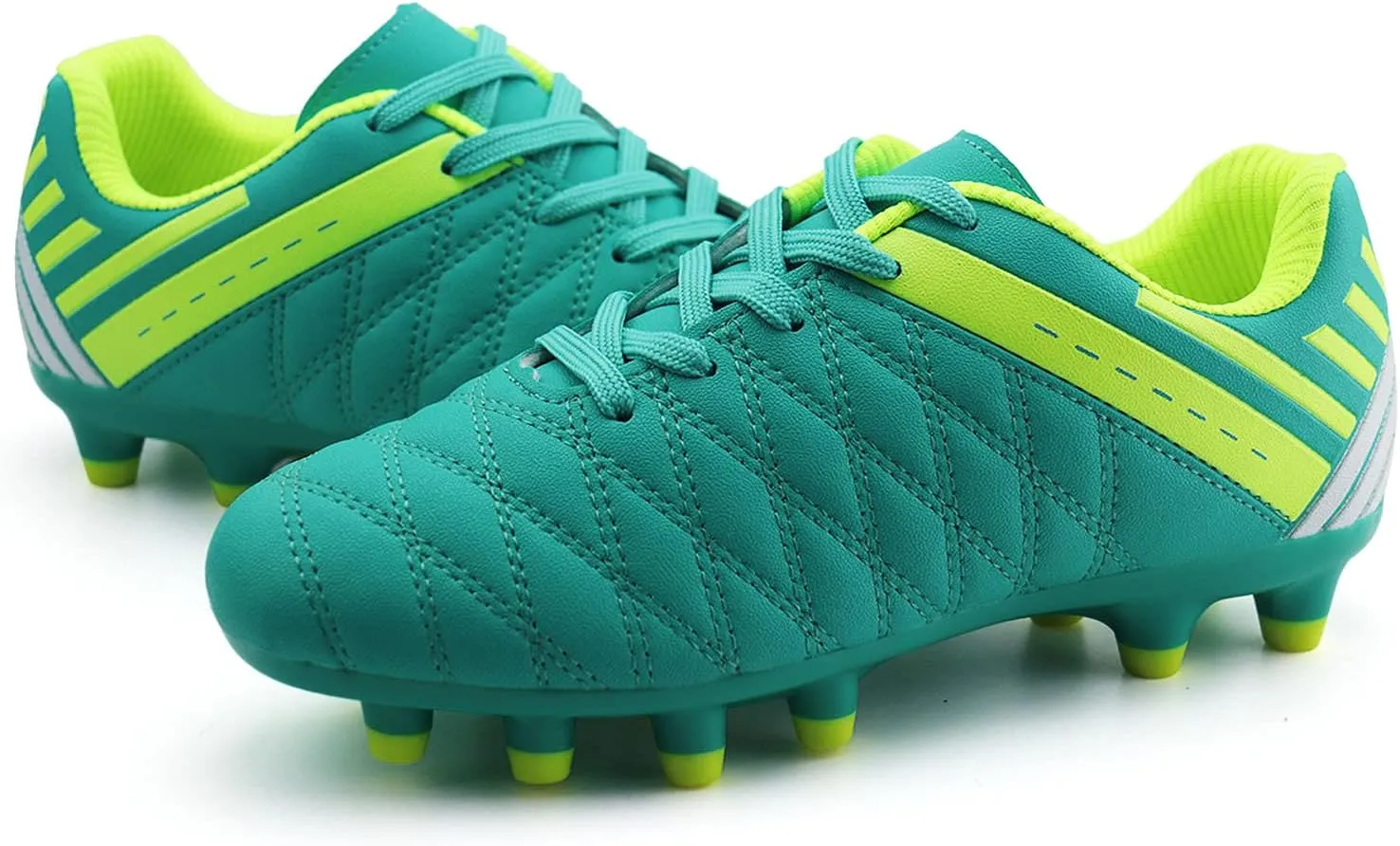 brooman Kids Athletic Soccer Cleats Boys Girls Outdoor Firm Ground Football Shoes
