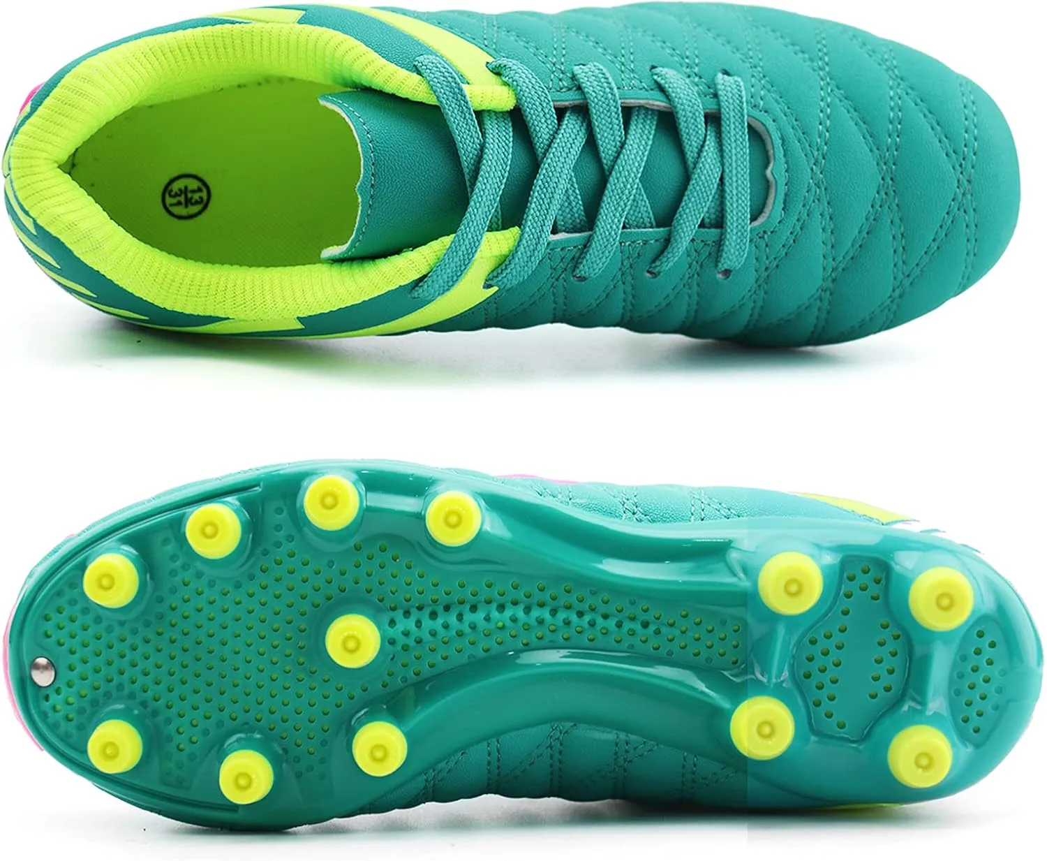 brooman Kids Athletic Soccer Cleats Boys Girls Outdoor Firm Ground Football Shoes