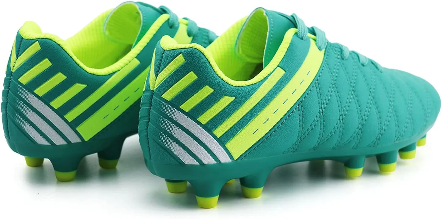 brooman Kids Athletic Soccer Cleats Boys Girls Outdoor Firm Ground Football Shoes