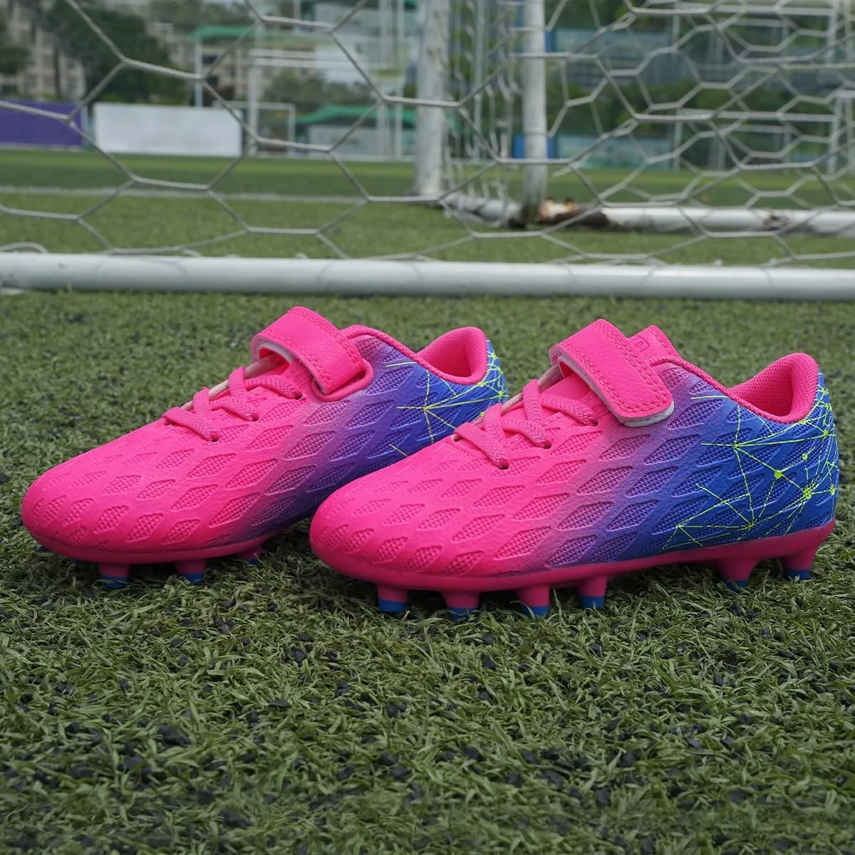 brooman Kids Firm Ground Soccer Cleats Boys Girls Athletic Outdoor Football Shoes