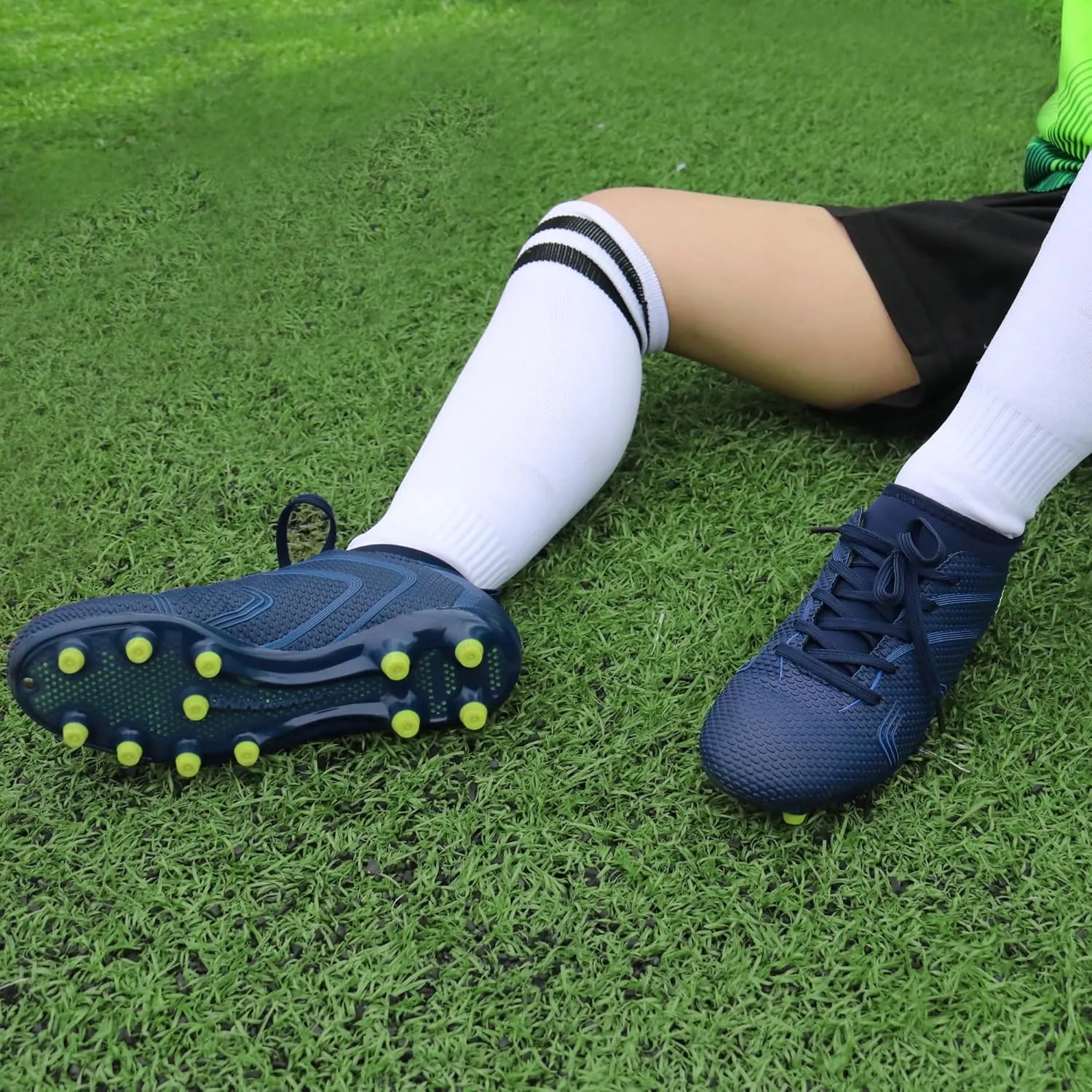 brooman Kids Firm Ground Soccer Cleats Boys Girls Outdoor Football Shoes