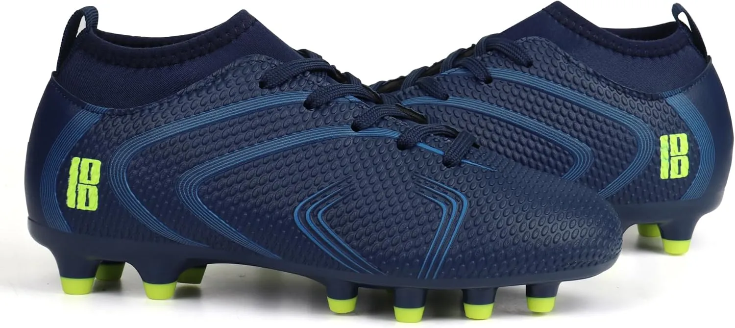 brooman Kids Firm Ground Soccer Cleats Boys Girls Outdoor Football Shoes