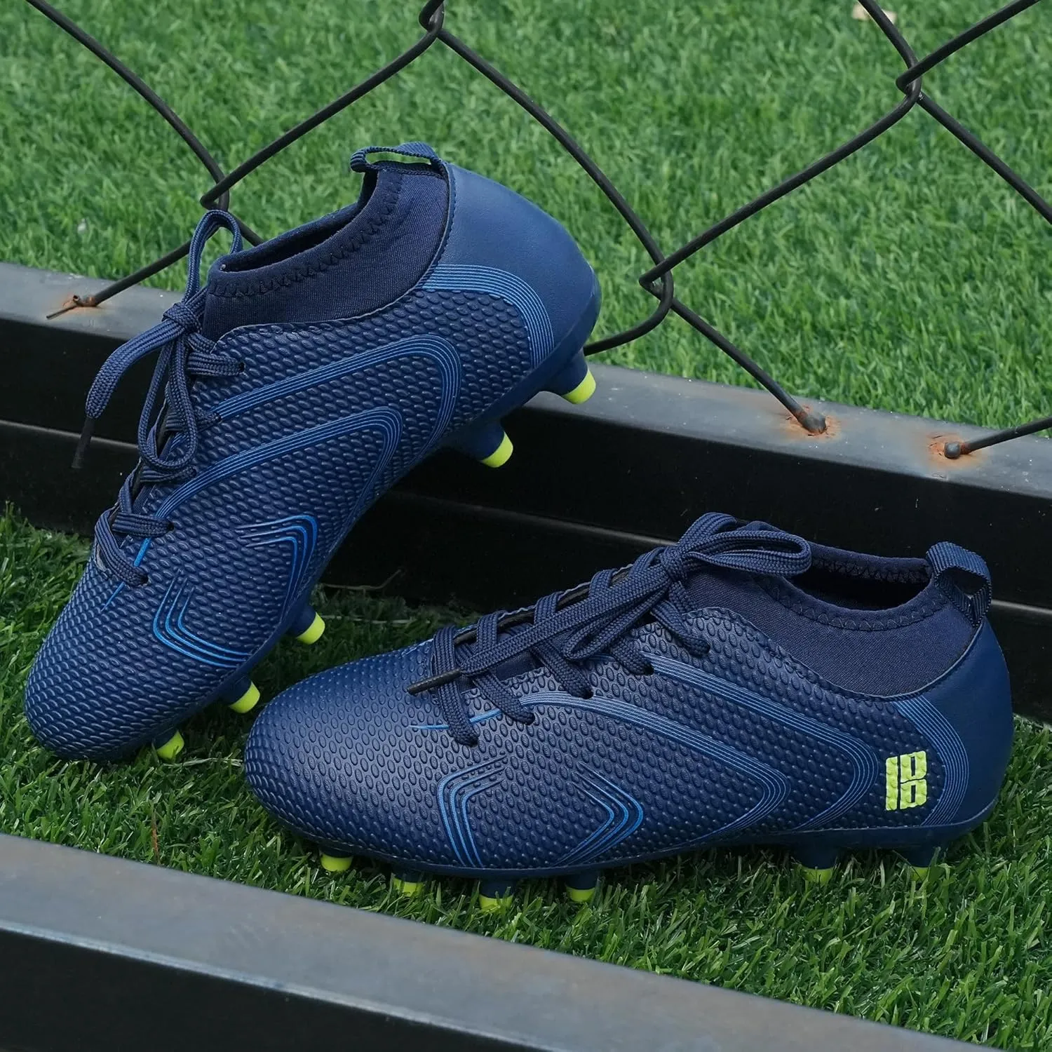 brooman Kids Firm Ground Soccer Cleats Boys Girls Outdoor Football Shoes