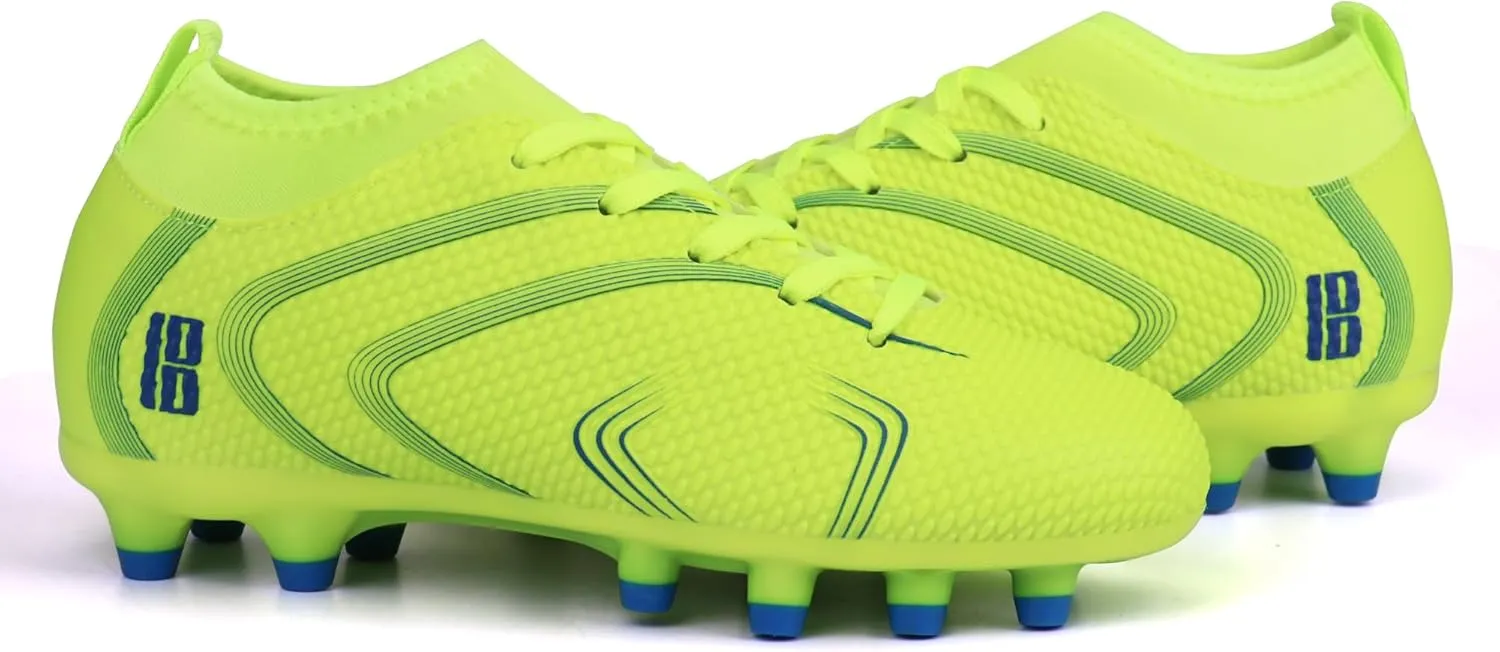 brooman Kids Firm Ground Soccer Cleats Boys Girls Outdoor Football Shoes