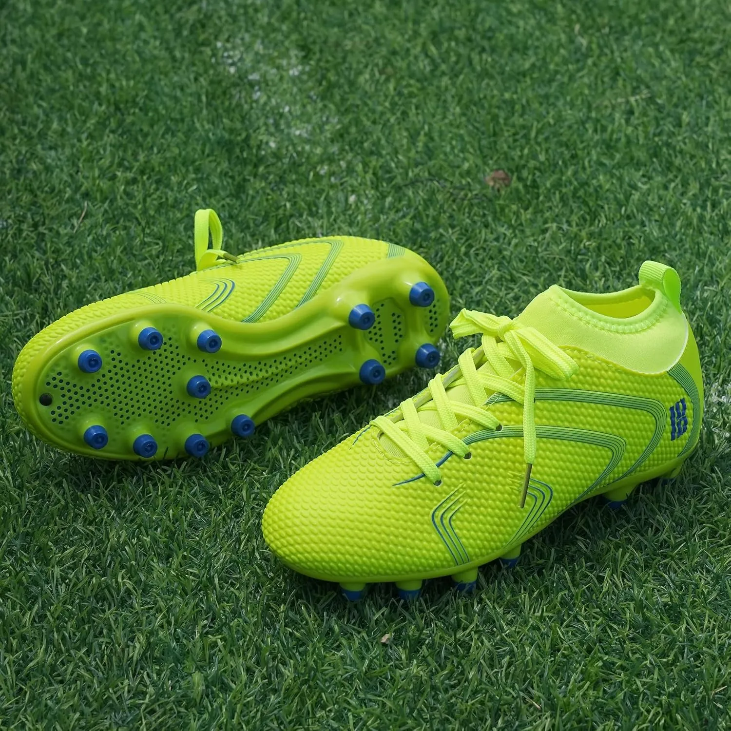 brooman Kids Firm Ground Soccer Cleats Boys Girls Outdoor Football Shoes