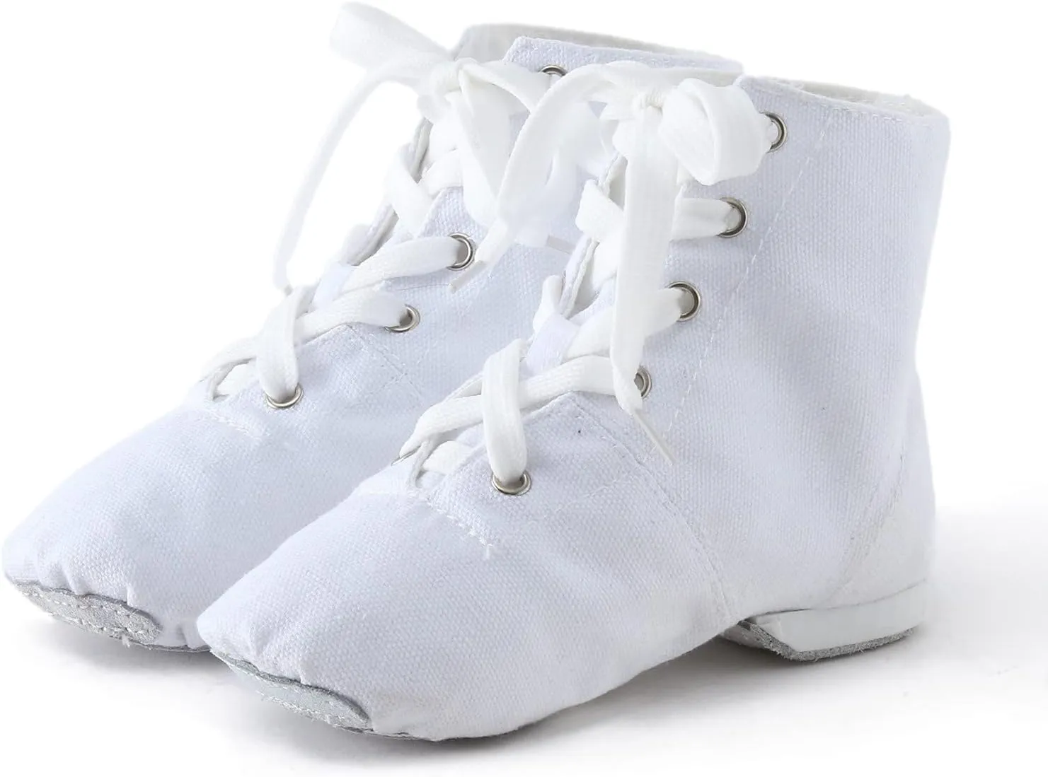 Canvas Lace-up Dance Shoes Flat Practice Jazz Dancing Boots for Girl Boy Split-Sole Dance Ballet Sneakers Shoes