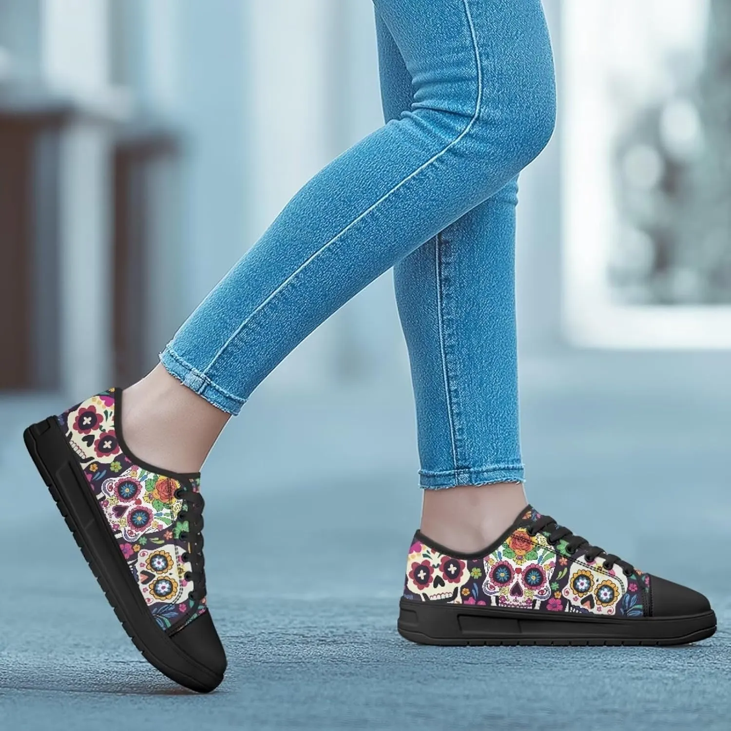 Canvas Shoes for Women Classic Slip On Tennis Shoes Lace Up Low Top Design Sneakers