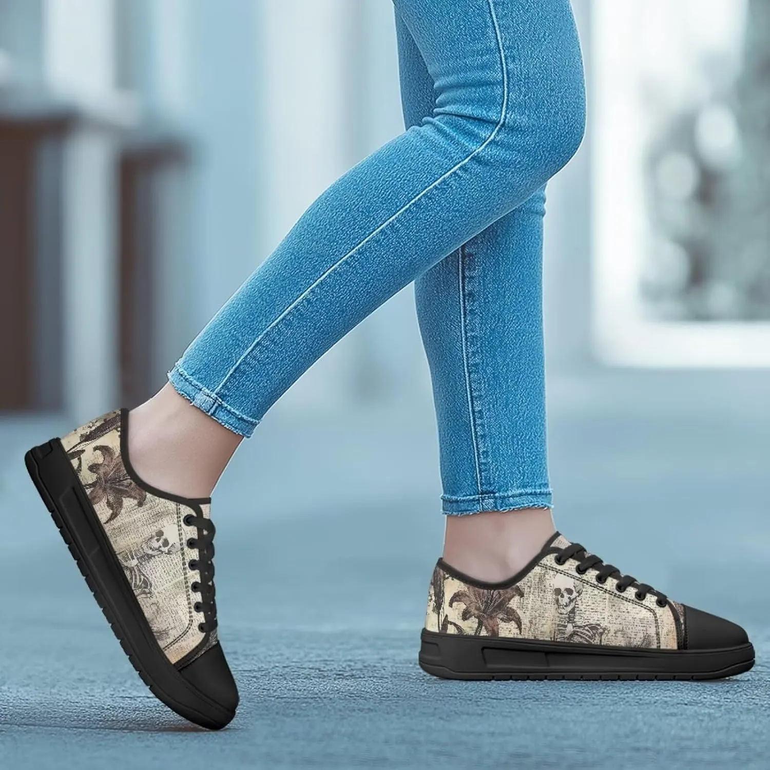 Canvas Shoes for Women Classic Slip On Tennis Shoes Lace Up Low Top Design Sneakers