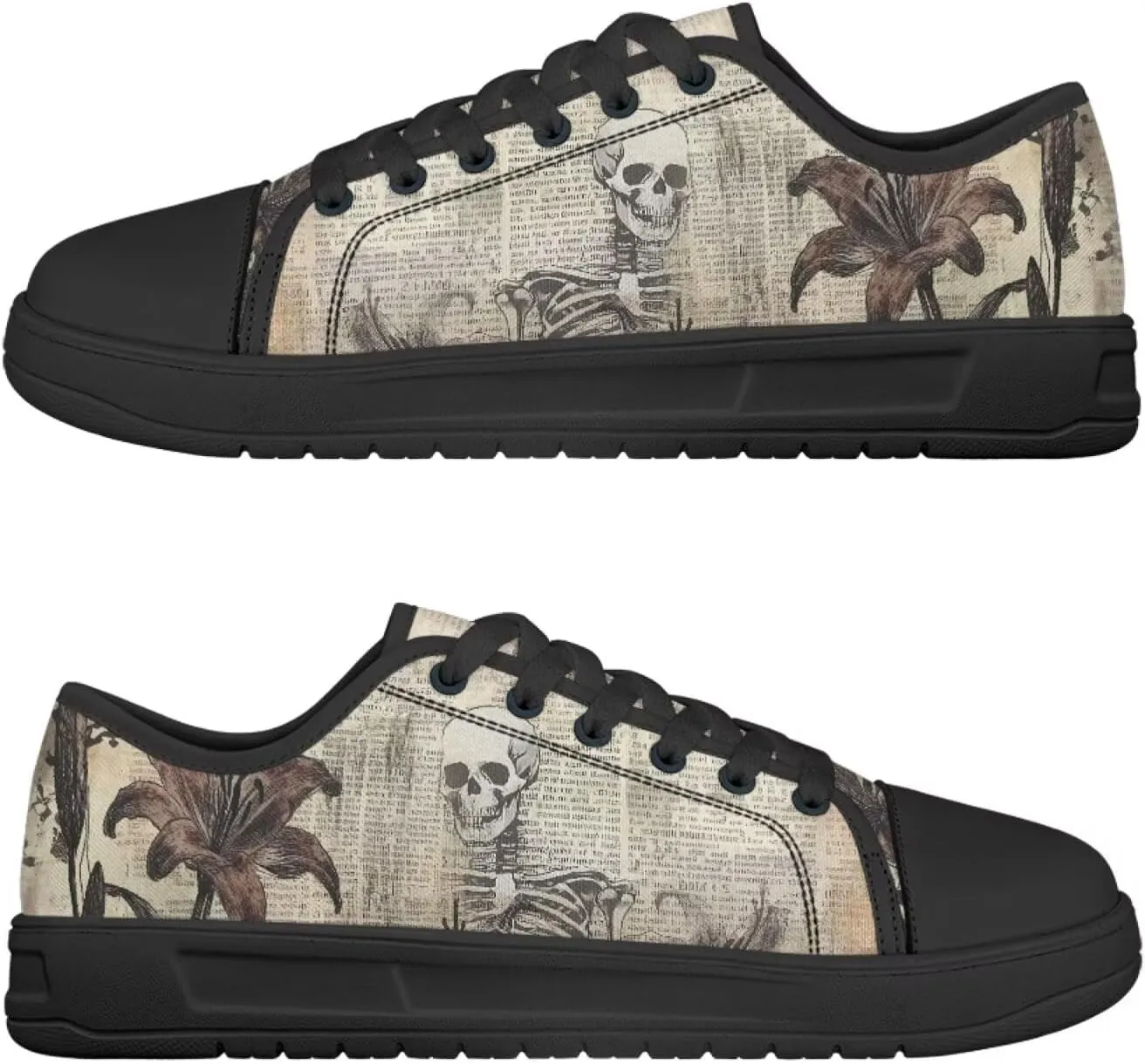 Canvas Shoes for Women Classic Slip On Tennis Shoes Lace Up Low Top Design Sneakers