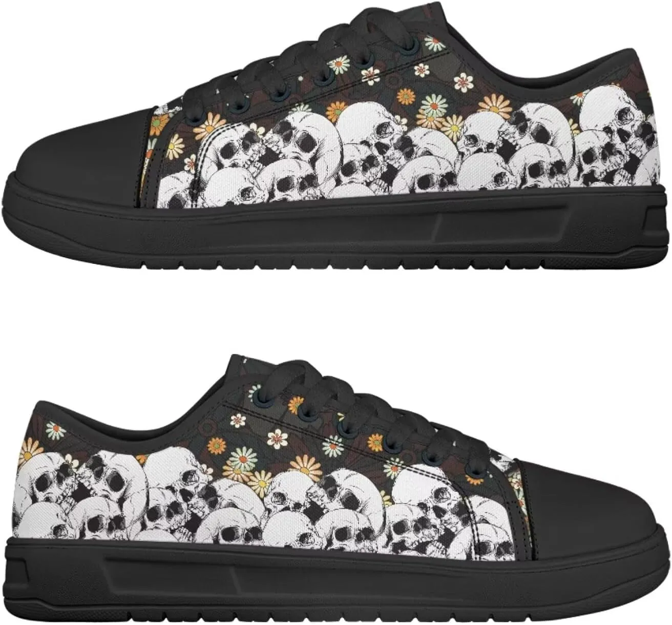 Canvas Shoes for Women Classic Slip On Tennis Shoes Lace Up Low Top Design Sneakers