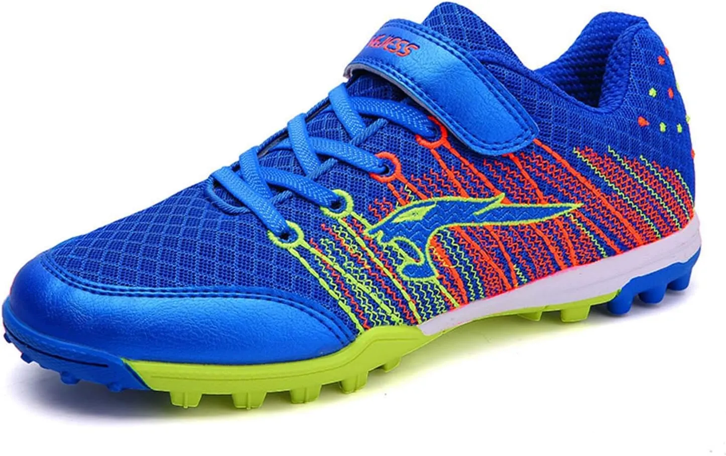 CERYTHRINA Kids Turf Soccer Shoes Boys Girls Athletic Indoor Outdoor Football Cleats Hook and Loop Shoes