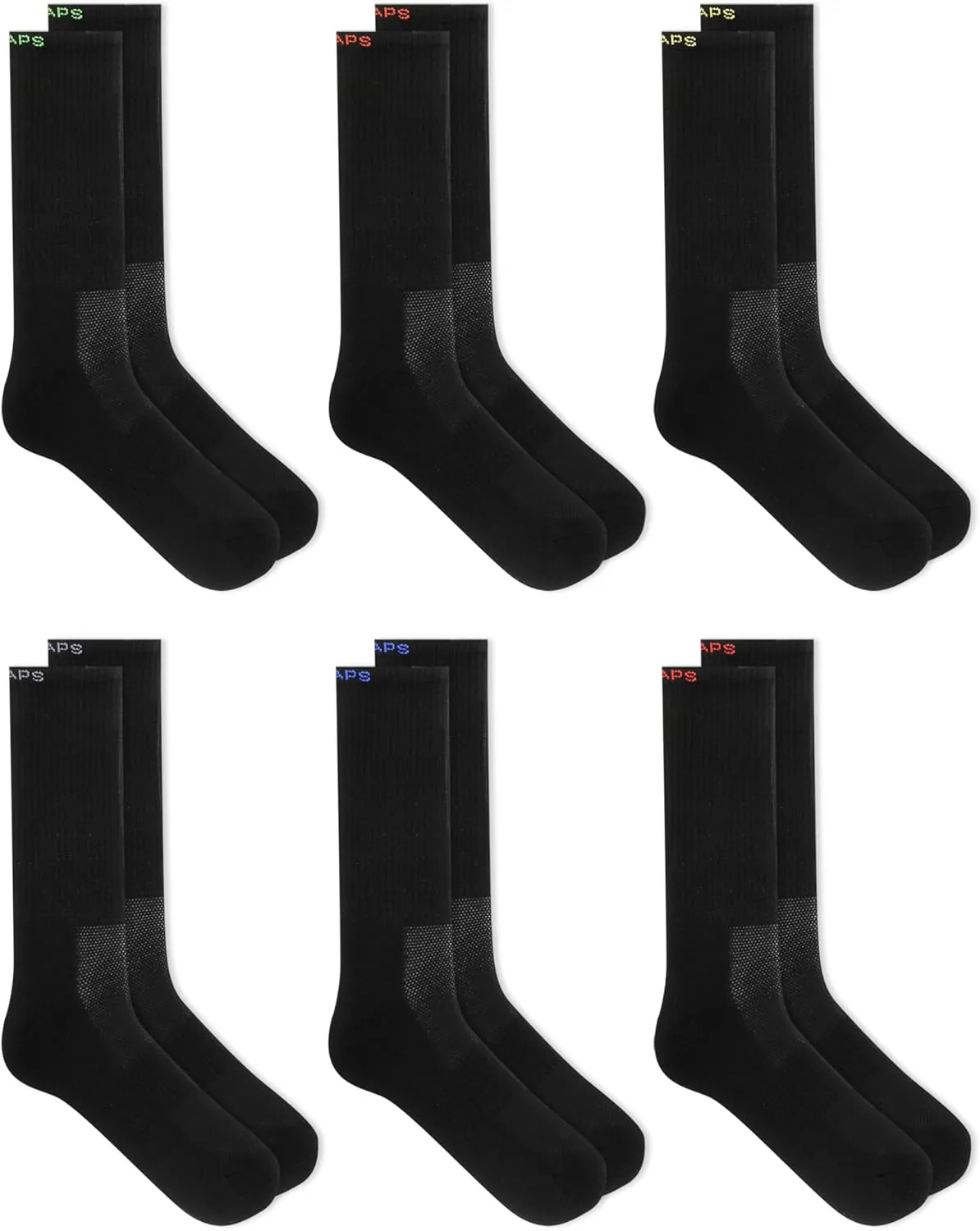 Chaps Sport Cushioned Repreve Athletic Socks-6 Pair Pack-Breathable Front Mesh and Arch Support, Men's Shoe Size: 6-12