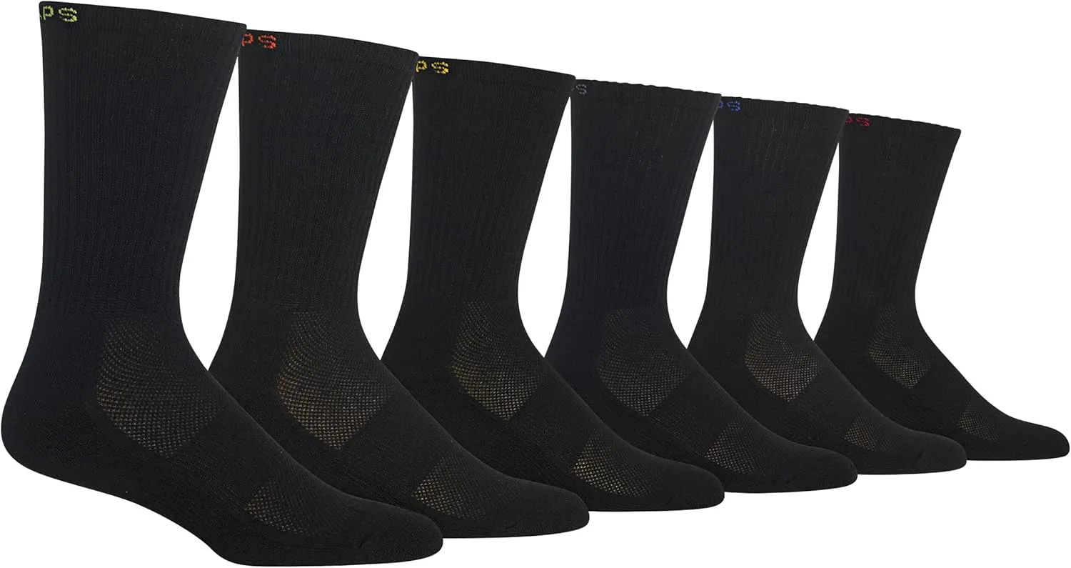 Chaps Sport Cushioned Repreve Athletic Socks-6 Pair Pack-Breathable Front Mesh and Arch Support, Men's Shoe Size: 6-12