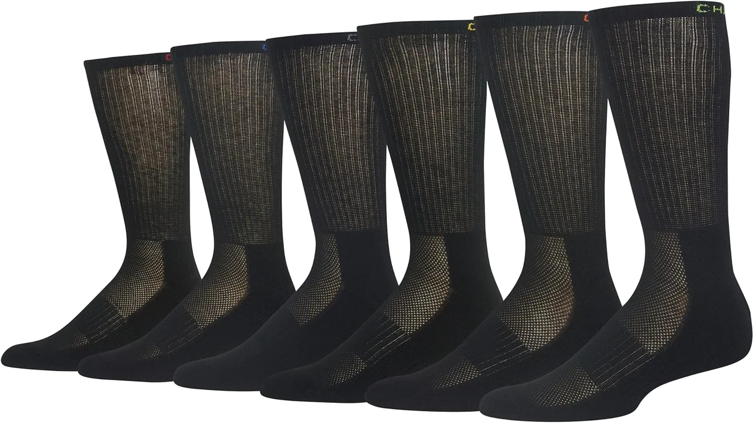 Chaps Sport Cushioned Repreve Athletic Socks-6 Pair Pack-Breathable Front Mesh and Arch Support, Men's Shoe Size: 6-12