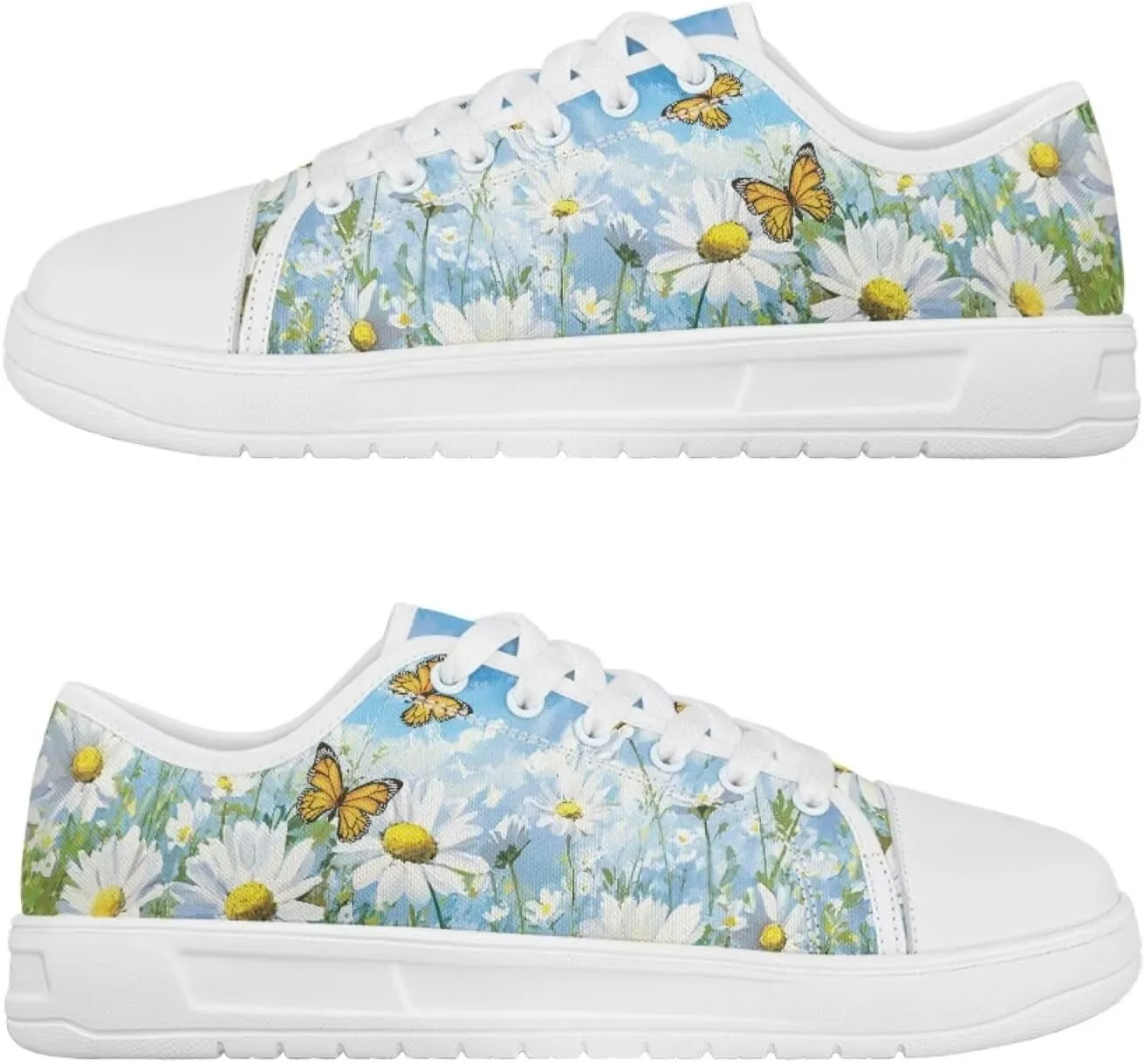 Classic Canvas Shoes Womens Platform Sneakers Low Top Lace Up Casual Tennis Athletic Shoe