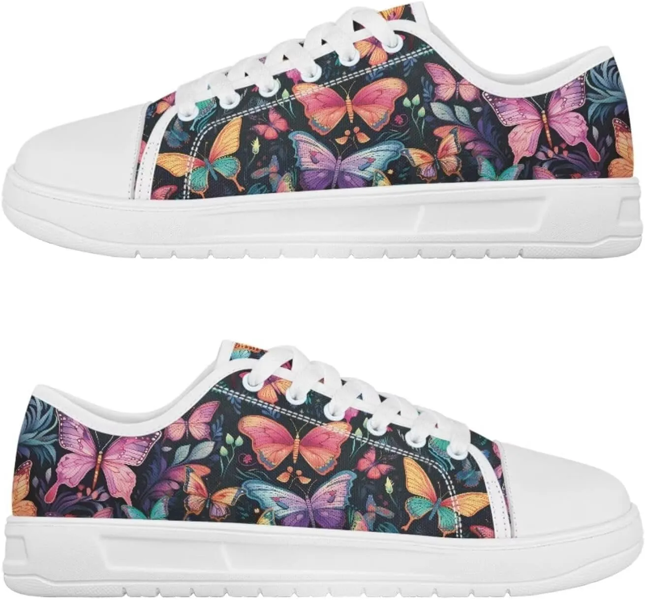 Classic Canvas Shoes Womens Platform Sneakers Low Top Lace Up Casual Tennis Athletic Shoe