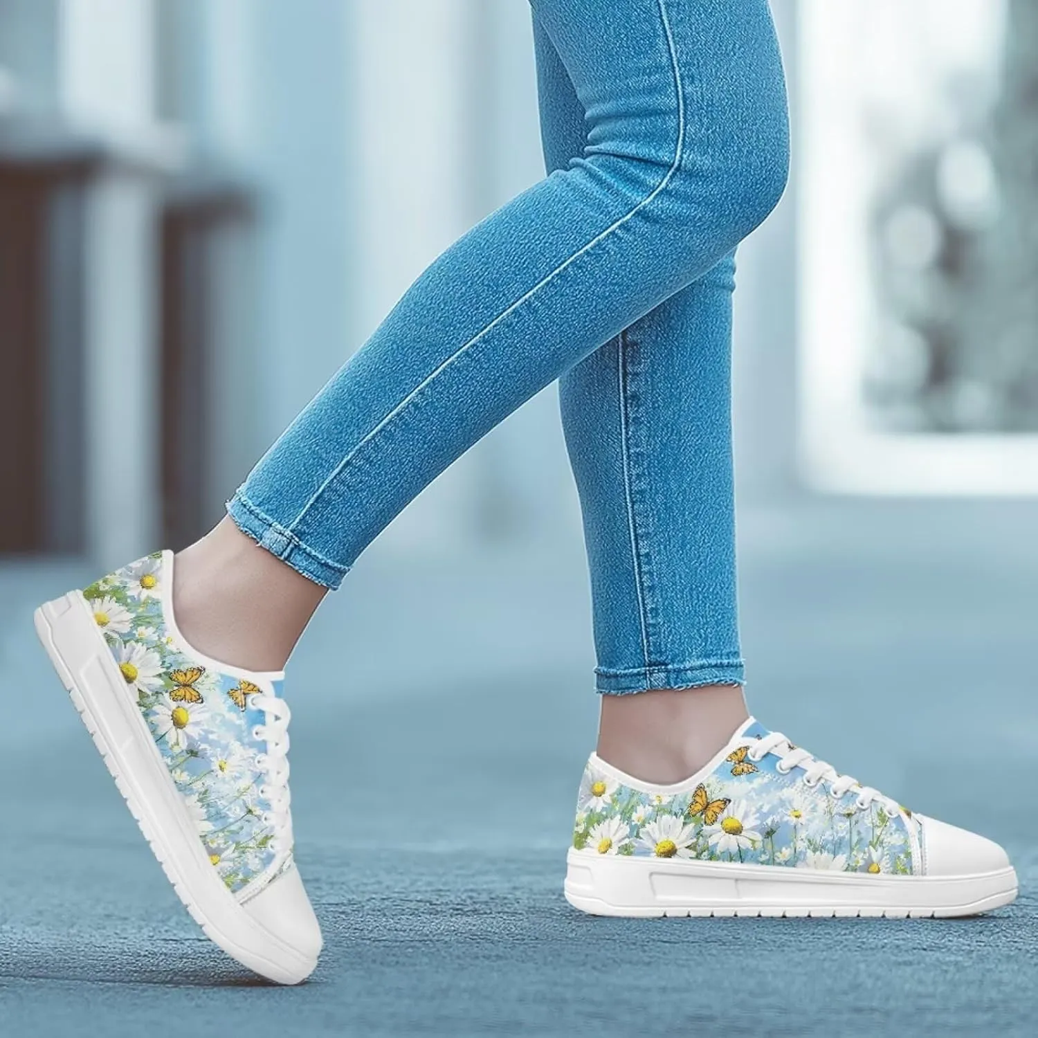 Classic Canvas Shoes Womens Platform Sneakers Low Top Lace Up Casual Tennis Athletic Shoe