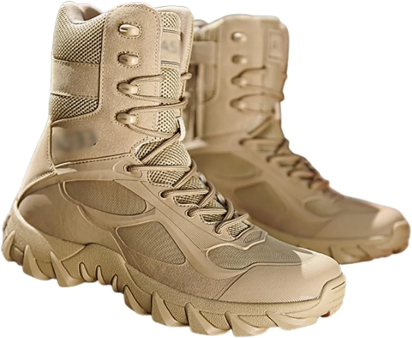Combat Boots Men, Men's Side Zipper Lace Up Waterproof High Top Outdoor Tactical Boots, Outdoor Army Hunting Jungle Hiking Boots, for Tactical, Military, Hunting, Motorcycle