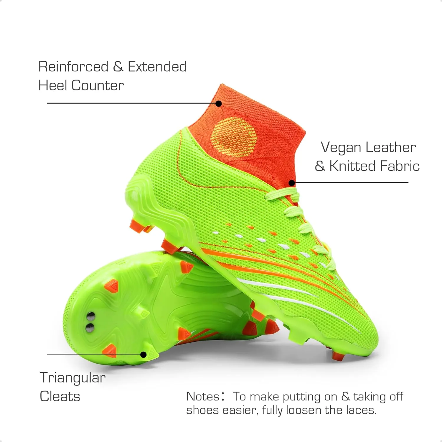DREAM PAIRS Boys Girls Football Cleats Youth Firm Groud Outdoor Trainning Athletic Sport High Top Soccer Shoes for Little/Big Kid