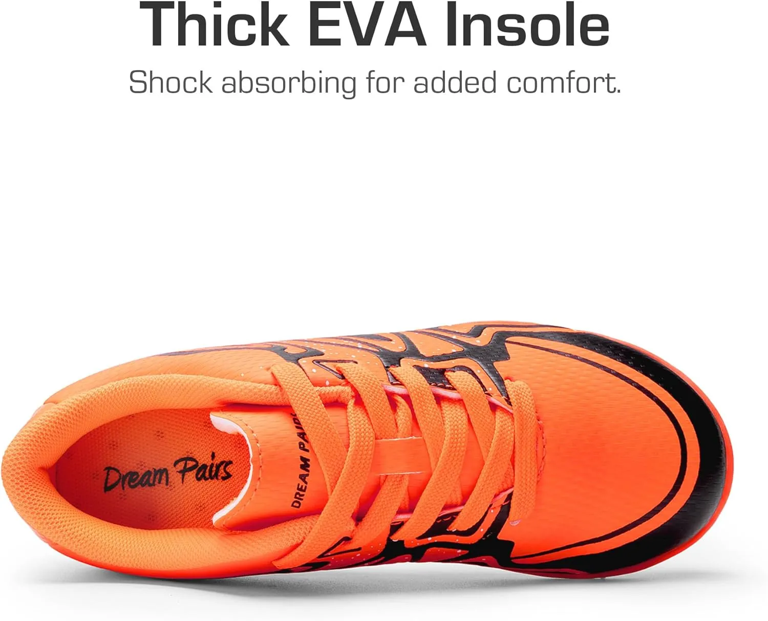 DREAM PAIRS Boys Girls Indoor Turf Soccer Cleats Lace Up Athletic Youth Futsal Football Shoes for Little/Big Kid