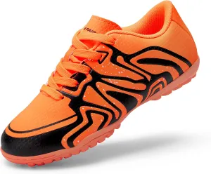 DREAM PAIRS Boys Girls Indoor Turf Soccer Cleats Lace Up Athletic Youth Futsal Football Shoes for Little/Big Kid