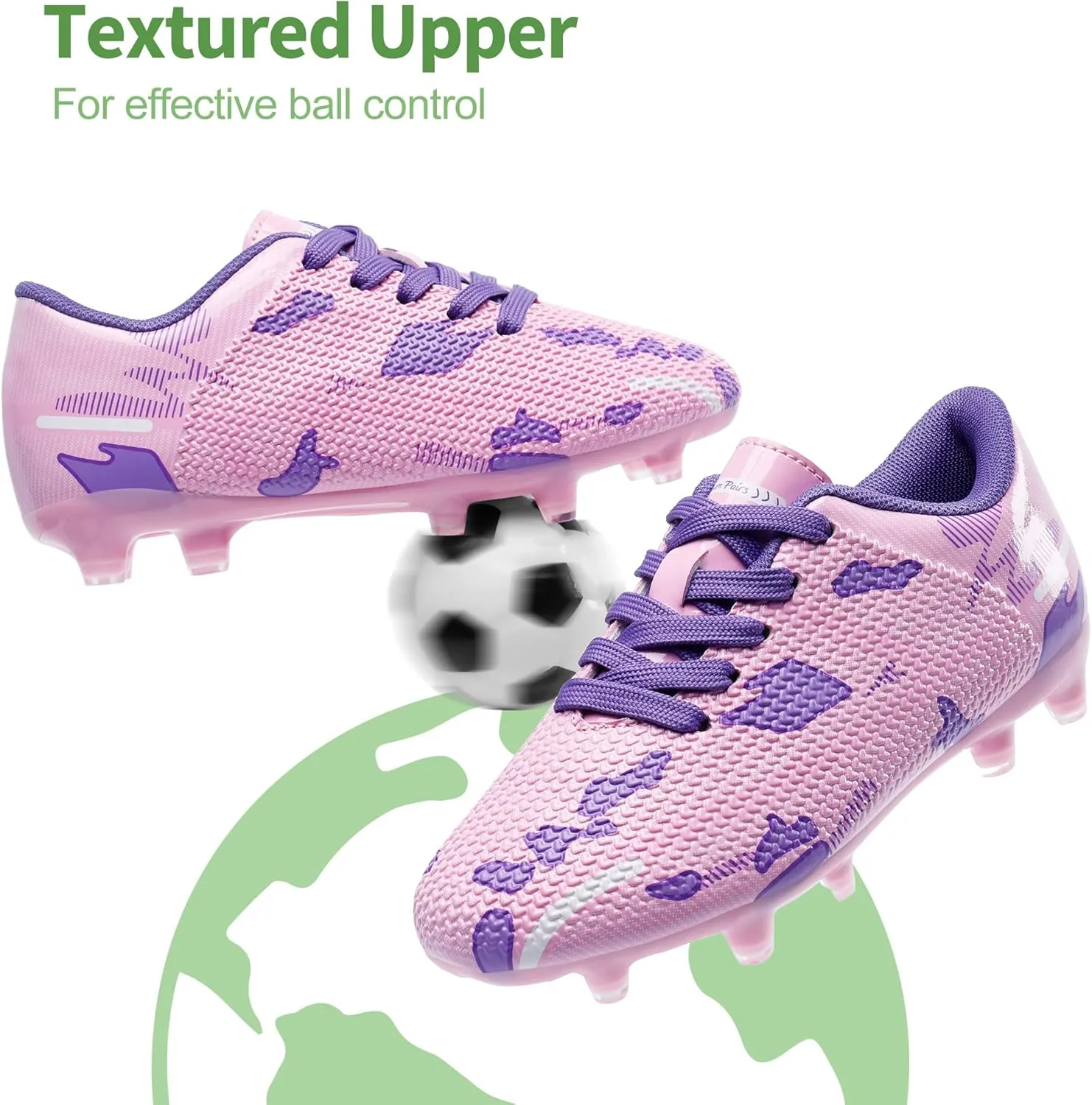 DREAM PAIRS Boys Girls Soccer Cleats Kids Football Shoes for Little/Big Kid