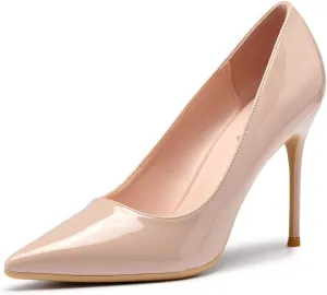 Elisabet Tang High Heels, Womens Pointed Toe Slip on Stilettos Party Wedding Pumps Basic Shoes