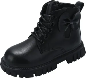 Fashion Non Slip Ankle Boots Lace up Lug Sole Side Zipper Outdoor Booties Kids Cowboy Boots Toddler Boots