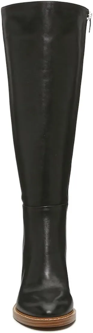 FOWT Women Round Toe Knee High Boots Stable Wedge High Heel Boots Side Zipper Daily Fall Winter Shoes Size 4-16 US