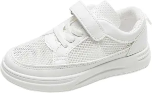 Girls Boys Leather Uniform Shoes Toddler Slip On Sneakers Casual Lace Up Lightweight Sports Shoes for Kids