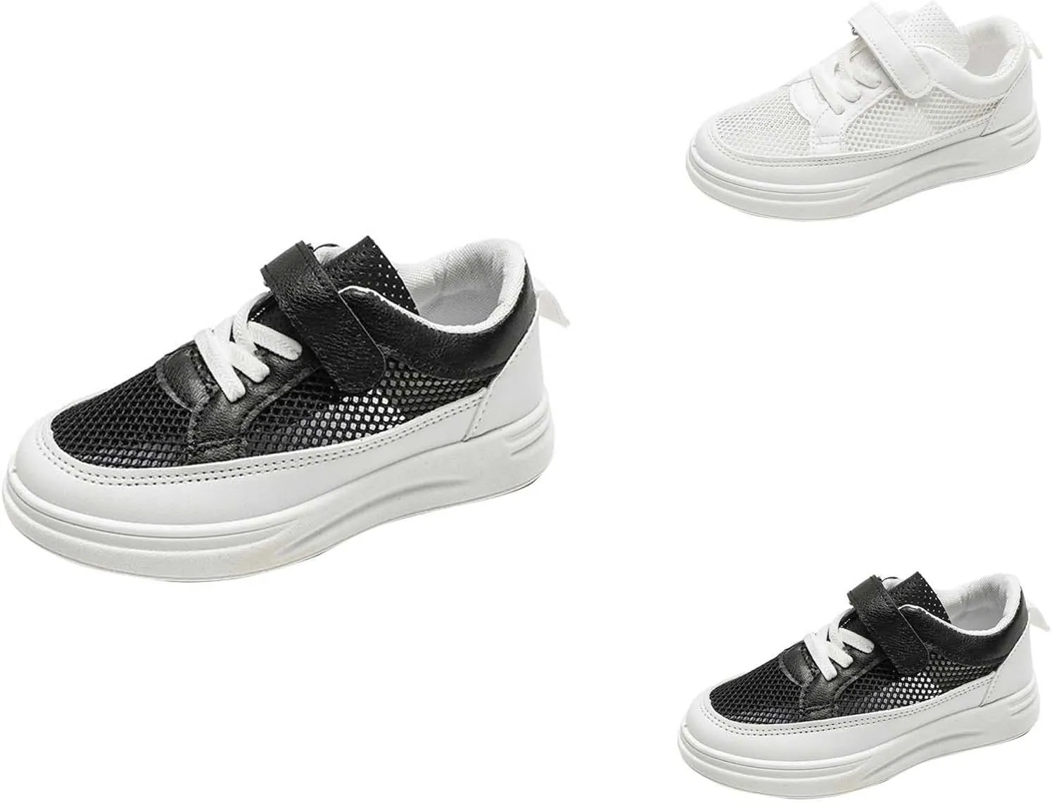Girls Boys Leather Uniform Shoes Toddler Slip On Sneakers Casual Lace Up Lightweight Sports Shoes for Kids