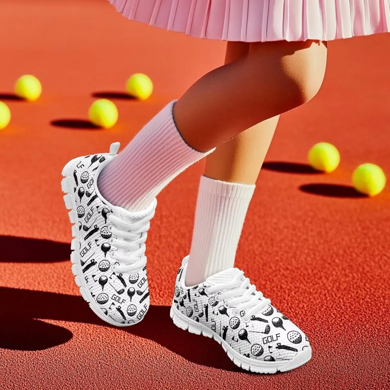 Girls Casual Sneakers Breathable Active Kids Tennis Shoes for Outdoor