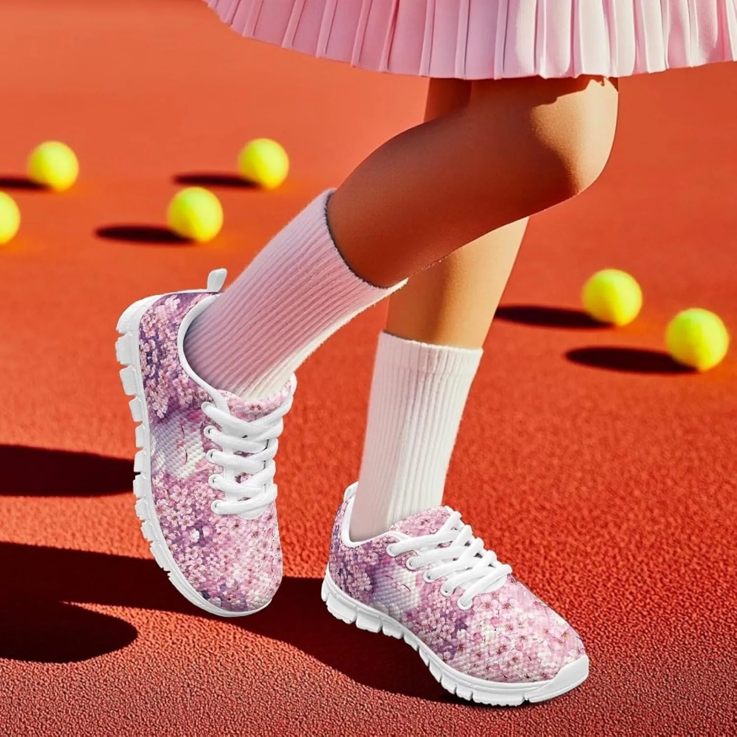 Girls Running Sports Shoes Breathable School Athletic Shoes for Little Girl