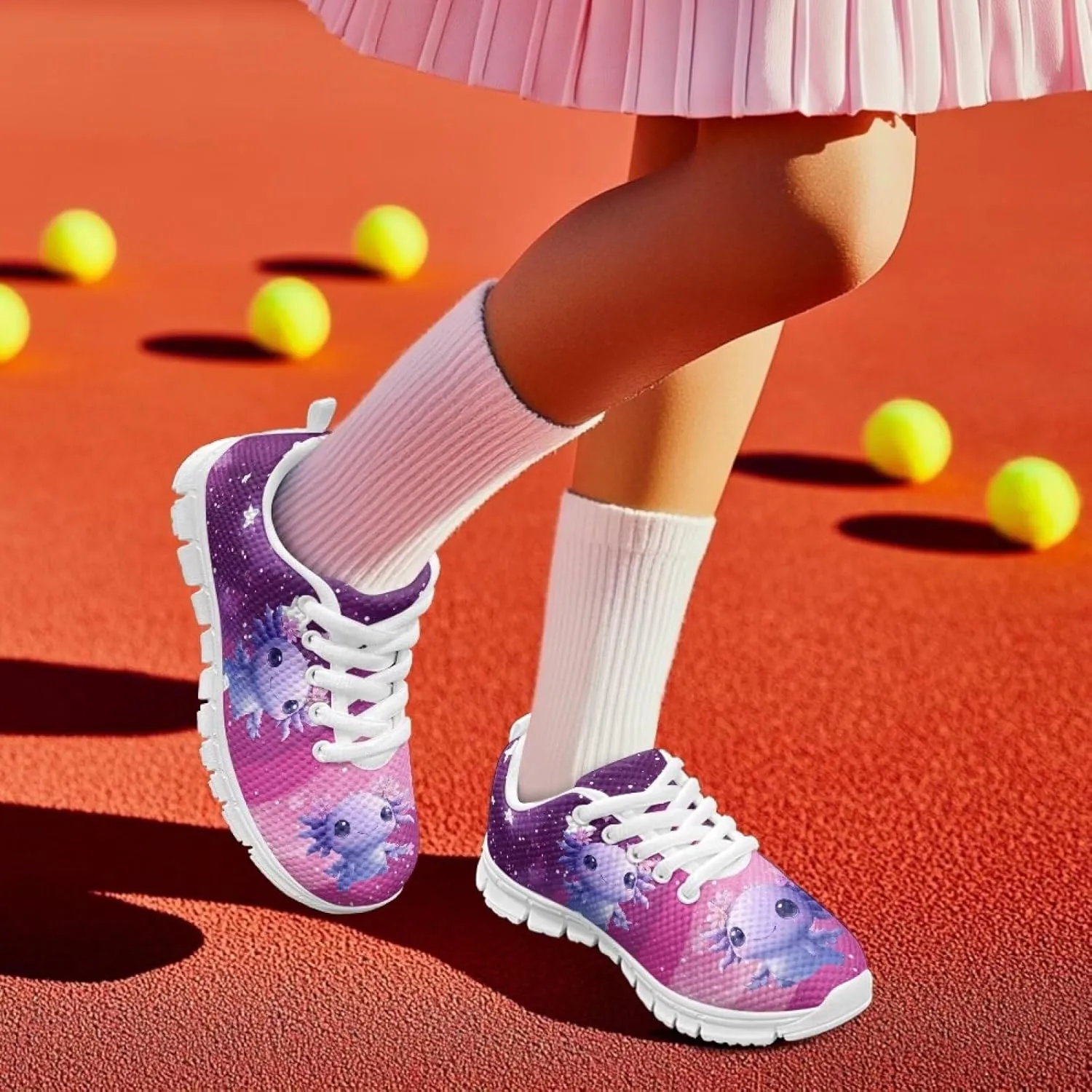 Girls Running Sports Shoes Breathable School Athletic Shoes for Little Girl