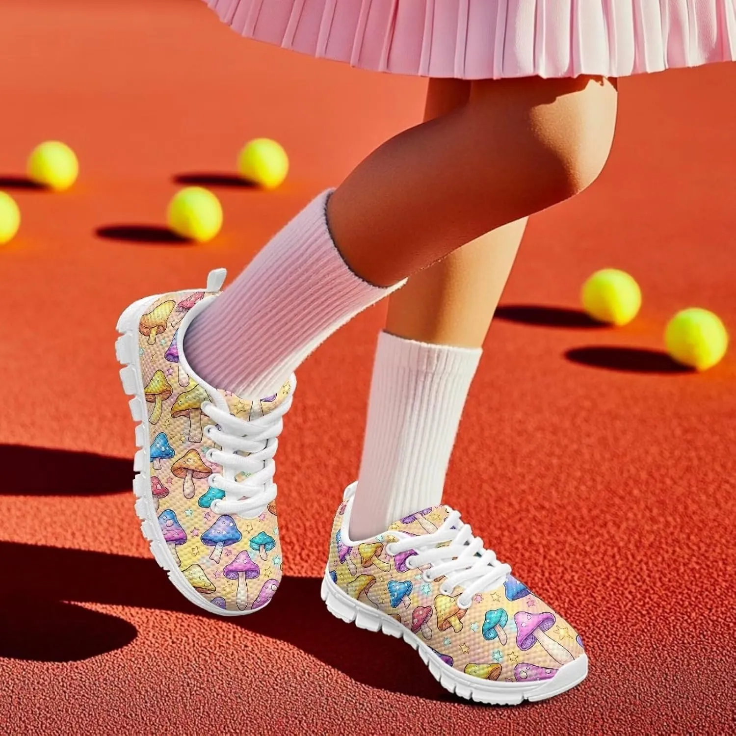 Girls Running Sports Shoes Breathable School Athletic Shoes for Little Girl