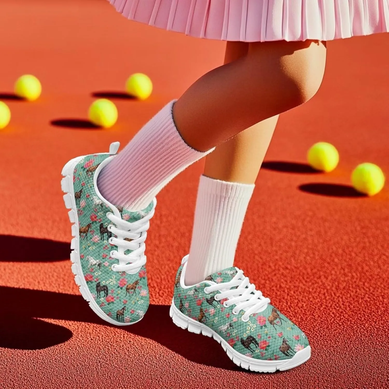 Girls Running Sports Shoes Breathable School Athletic Shoes for Little Girl