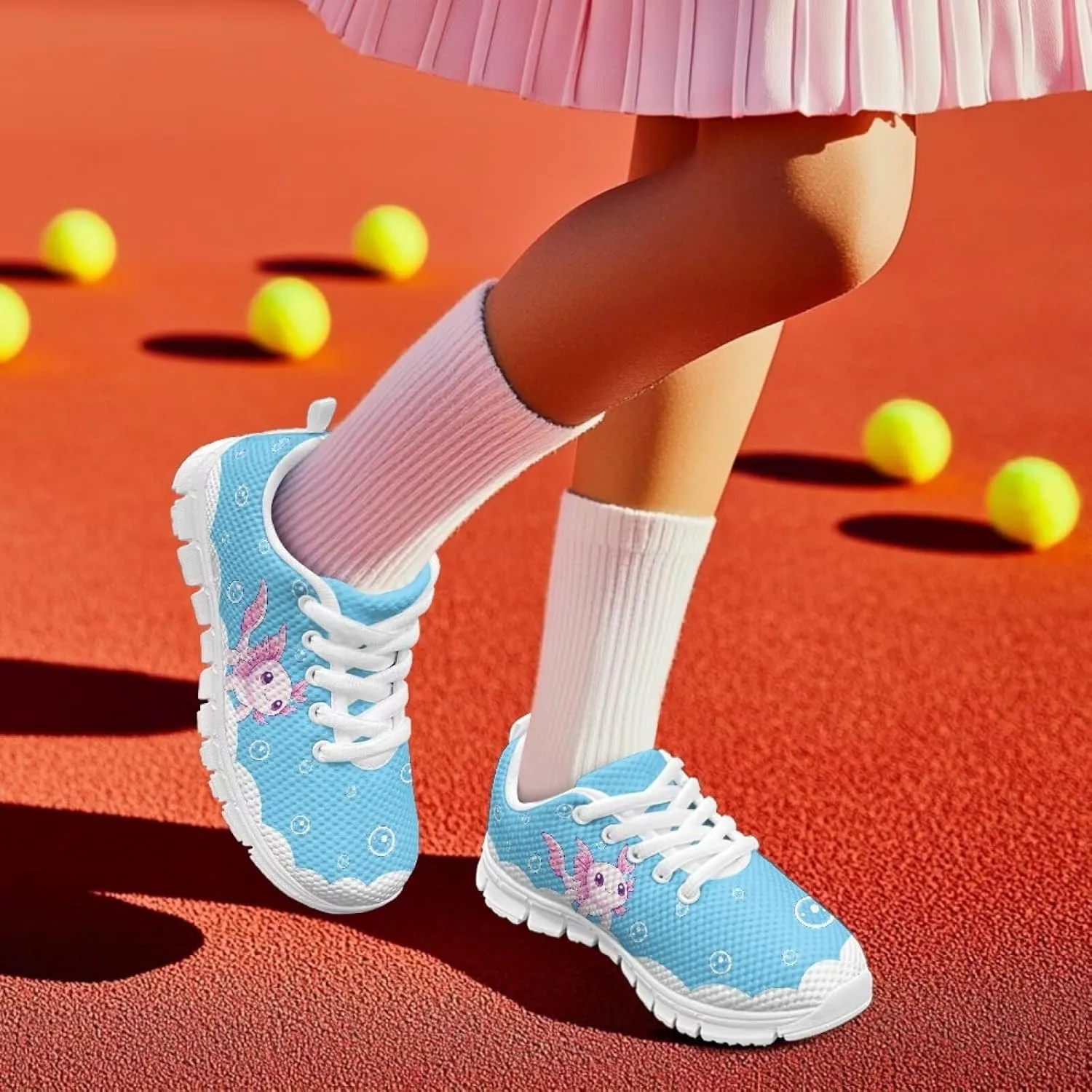 Girls Running Sports Shoes Breathable School Athletic Shoes for Little Girl