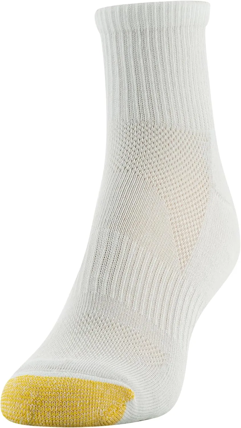GOLDTOE Women's Half Cushion Sport Quarter Socks with Mesh, 6-Pairs