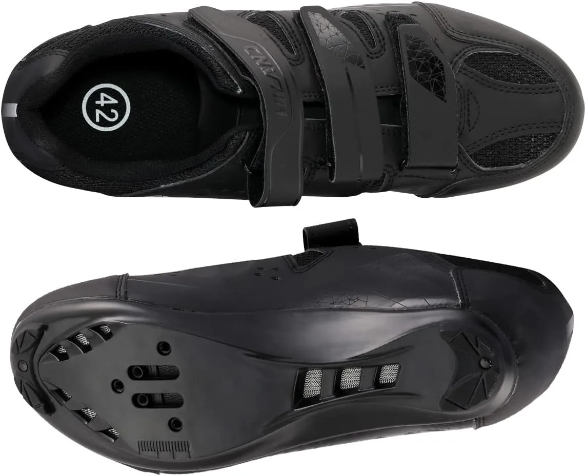 Hiland Unisex Wide Cycling Shoes Compatible with Peloton & Look Delta/SPD Cleats-3 Straps-Clip in Road/Mountain/Indoor Bike Shoes for Mens and Womens